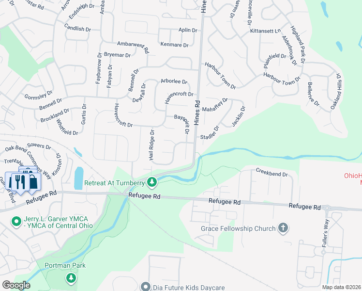 map of restaurants, bars, coffee shops, grocery stores, and more near 7295 Candlestone Drive in Reynoldsburg