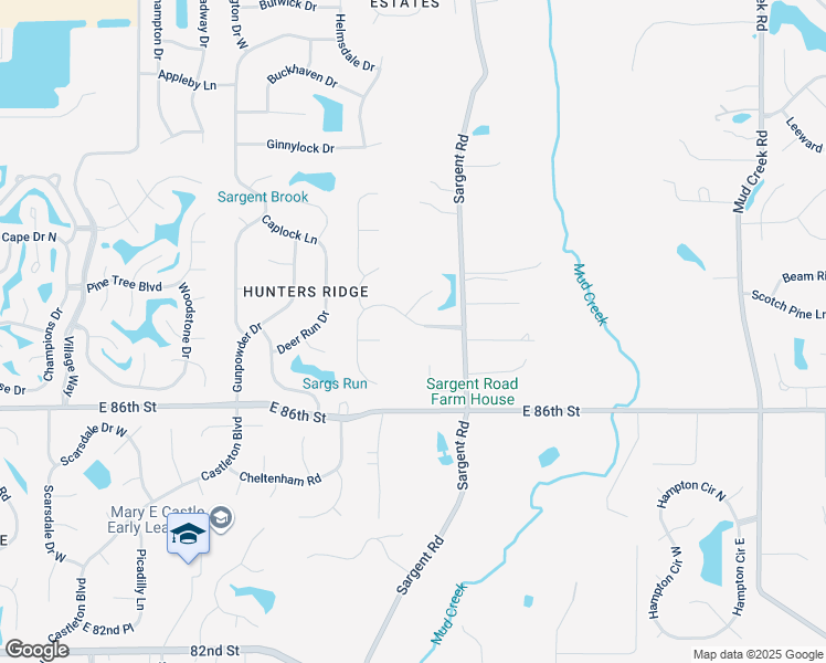 map of restaurants, bars, coffee shops, grocery stores, and more near 9053 Sargent Creek Drive in Indianapolis