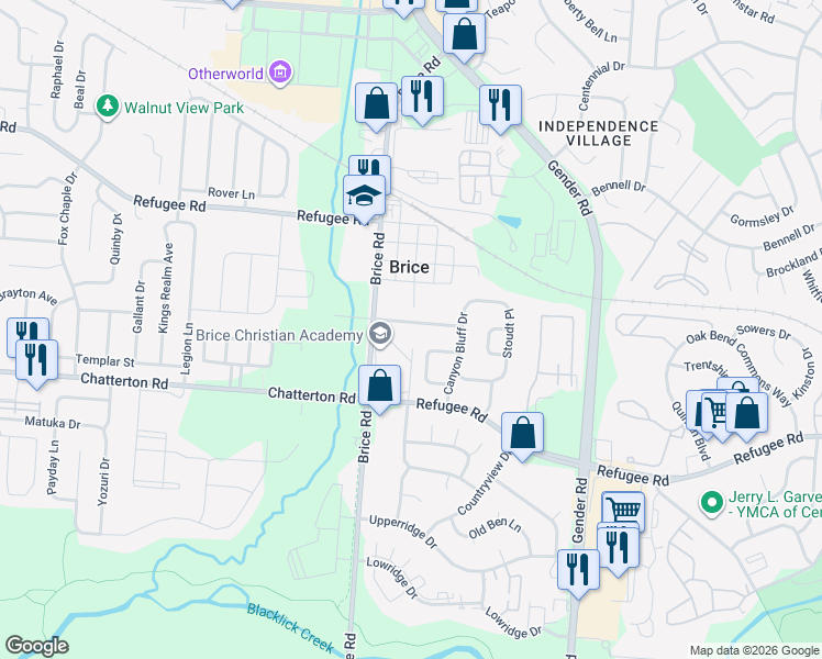 map of restaurants, bars, coffee shops, grocery stores, and more near 6143 Kensington Glen Drive in Canal Winchester