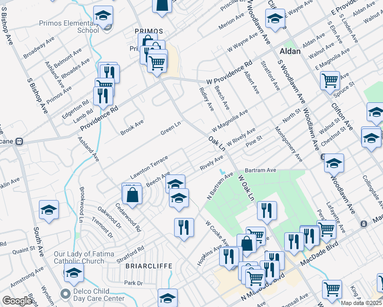 map of restaurants, bars, coffee shops, grocery stores, and more near 658 Magnolia Avenue in Glenolden