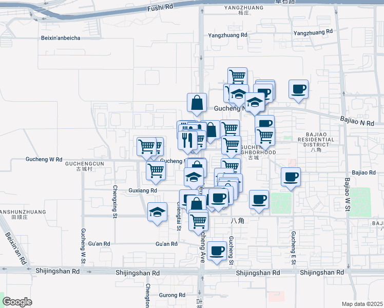map of restaurants, bars, coffee shops, grocery stores, and more near in 