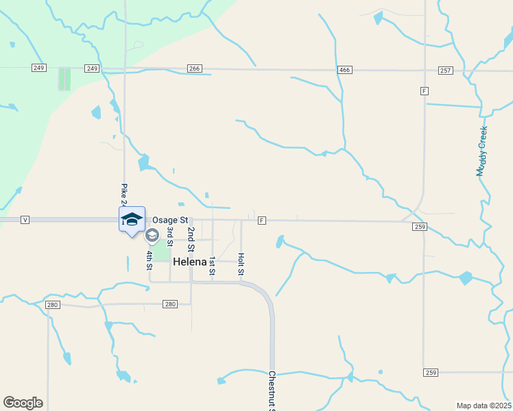 map of restaurants, bars, coffee shops, grocery stores, and more near 14799 State Route F in Helena