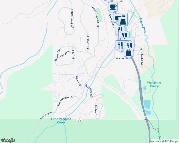 map of restaurants, bars, coffee shops, grocery stores, and more near 310 Sundance Court in Winter Park