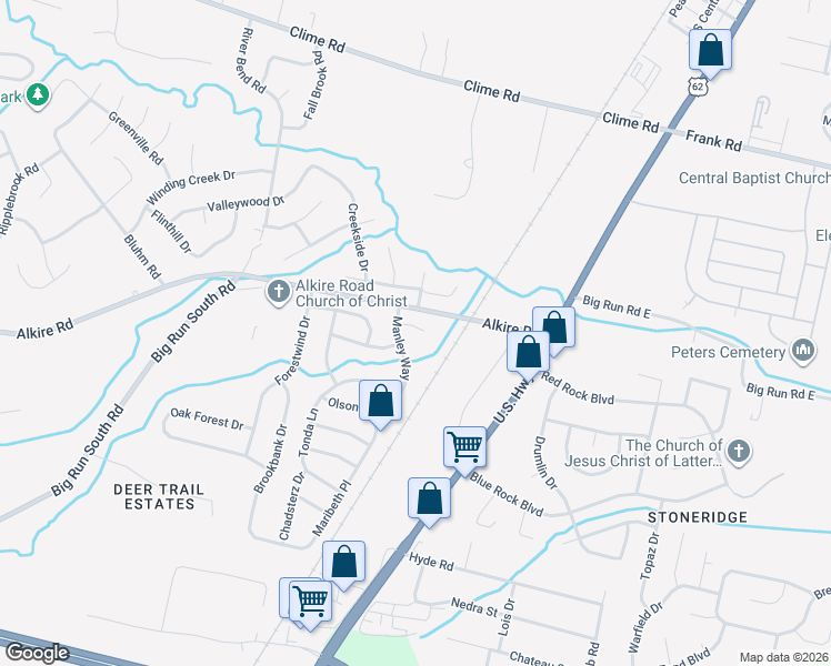 map of restaurants, bars, coffee shops, grocery stores, and more near 1970 Manley Way in Grove City