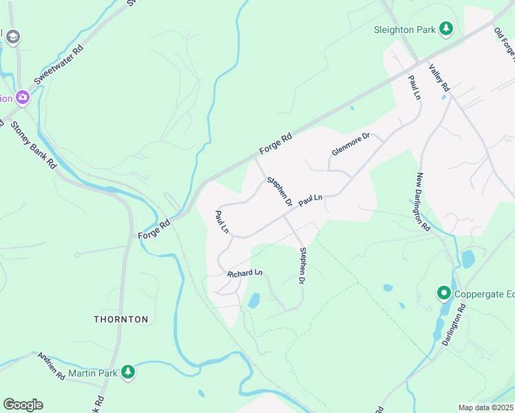 map of restaurants, bars, coffee shops, grocery stores, and more near 6 Paul Lane in Glen Mills