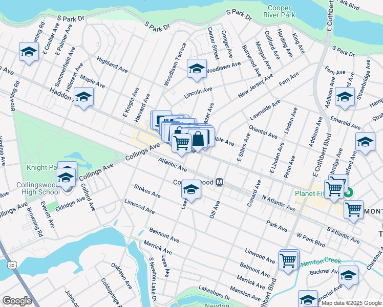 map of restaurants, bars, coffee shops, grocery stores, and more near 790 Haddon Avenue in Collingswood
