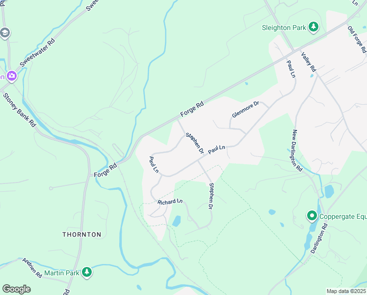 map of restaurants, bars, coffee shops, grocery stores, and more near 4 Paul Lane in Delaware County