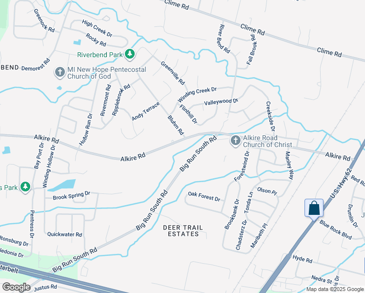 map of restaurants, bars, coffee shops, grocery stores, and more near 2875 Alkire Road in Grove City