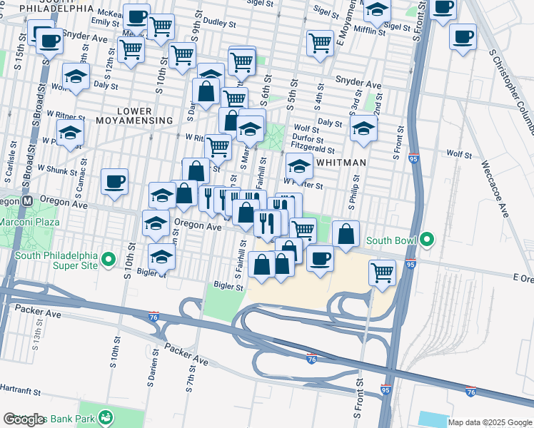 map of restaurants, bars, coffee shops, grocery stores, and more near 507 Saint Michael Drive in Philadelphia