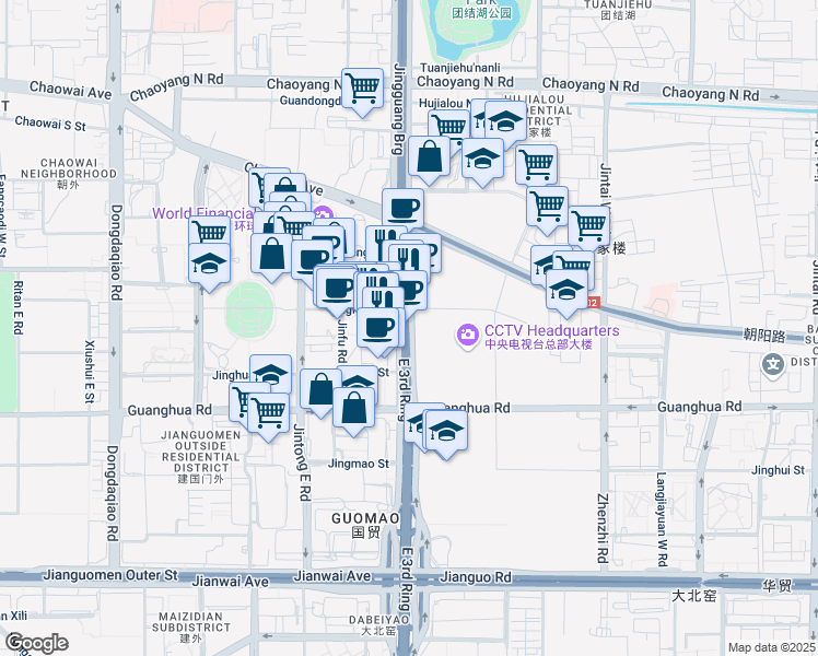map of restaurants, bars, coffee shops, grocery stores, and more near in 