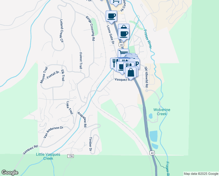 map of restaurants, bars, coffee shops, grocery stores, and more near in Winter Park