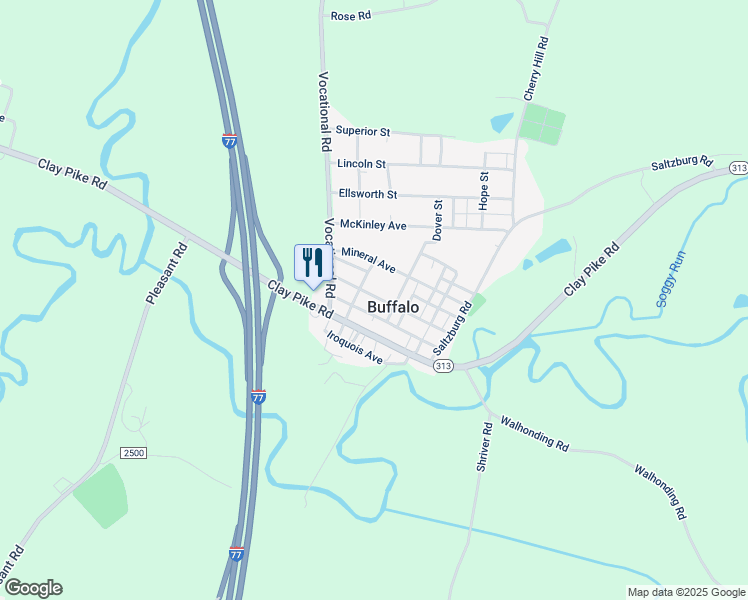 map of restaurants, bars, coffee shops, grocery stores, and more near in Buffalo