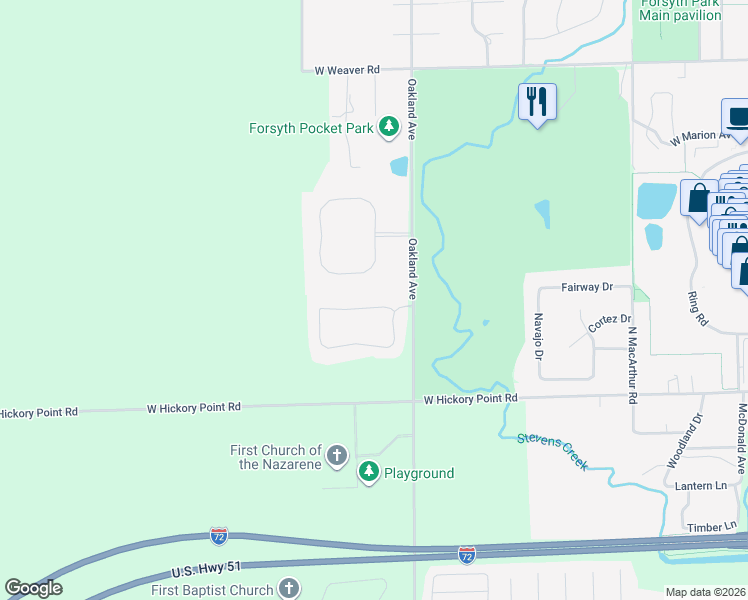map of restaurants, bars, coffee shops, grocery stores, and more near 1114 Wedgewood Court in Decatur