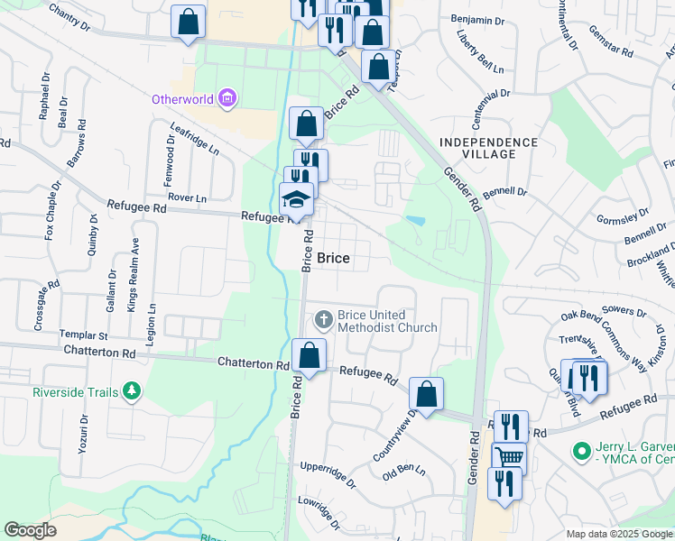 map of restaurants, bars, coffee shops, grocery stores, and more near High Street in Columbus