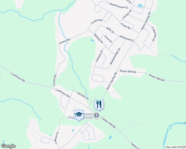 map of restaurants, bars, coffee shops, grocery stores, and more near 905 Dickeys Drive in Chambersburg