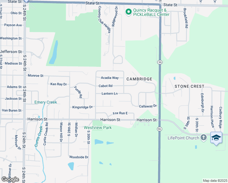 map of restaurants, bars, coffee shops, grocery stores, and more near 3125 Lantern Lane in Quincy