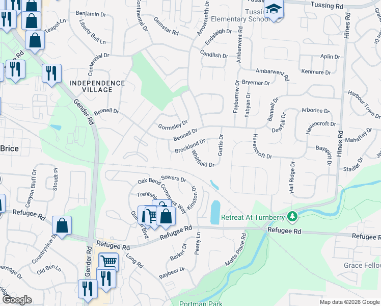 map of restaurants, bars, coffee shops, grocery stores, and more near 3292 Culloden Court in Reynoldsburg