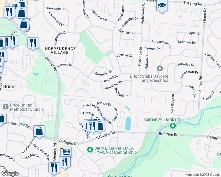 map of restaurants, bars, coffee shops, grocery stores, and more near 3292 Culloden Ct in Reynoldsburg