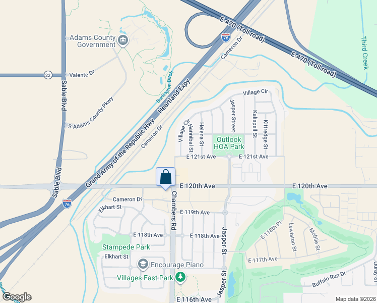 map of restaurants, bars, coffee shops, grocery stores, and more near 12112 Village Circle West in Brighton