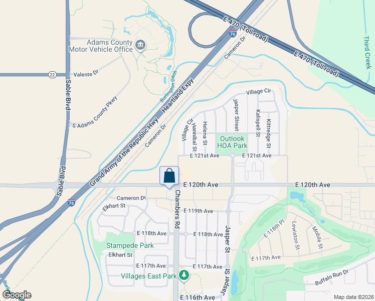 map of restaurants, bars, coffee shops, grocery stores, and more near 12112 Village Circle West in Brighton