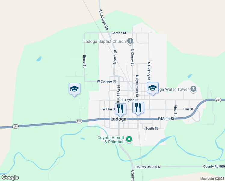 map of restaurants, bars, coffee shops, grocery stores, and more near in Ladoga