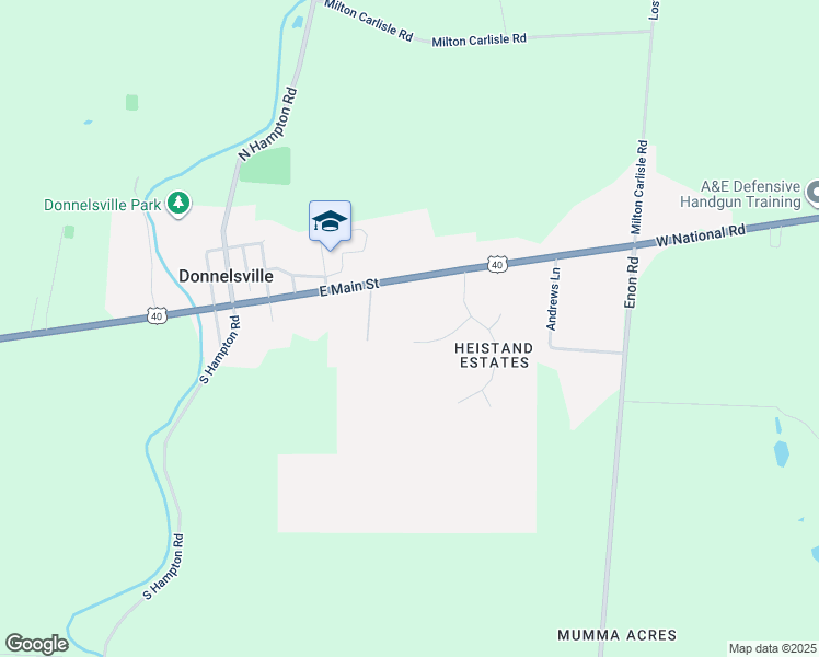 map of restaurants, bars, coffee shops, grocery stores, and more near in Donnelsville