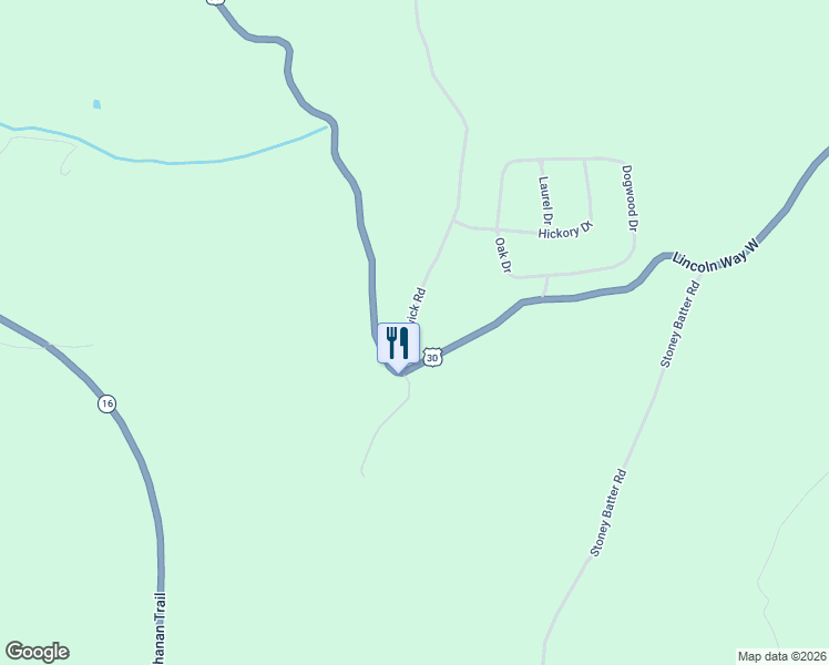 map of restaurants, bars, coffee shops, grocery stores, and more near 101 Aughwick Road in McConnellsburg