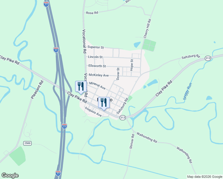 map of restaurants, bars, coffee shops, grocery stores, and more near in Buffalo