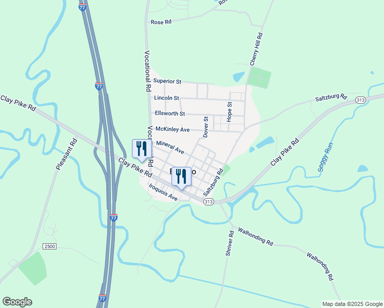 map of restaurants, bars, coffee shops, grocery stores, and more near in Buffalo