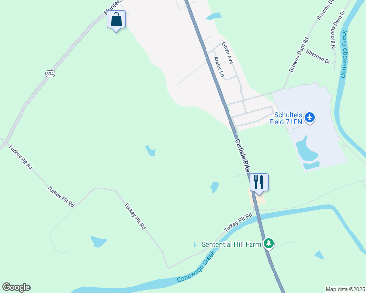 map of restaurants, bars, coffee shops, grocery stores, and more near 4960 Carlisle Street in New Oxford