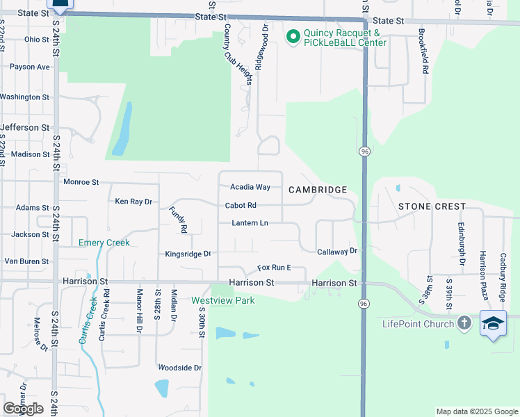 map of restaurants, bars, coffee shops, grocery stores, and more near 3125 Lantern Lane in Quincy