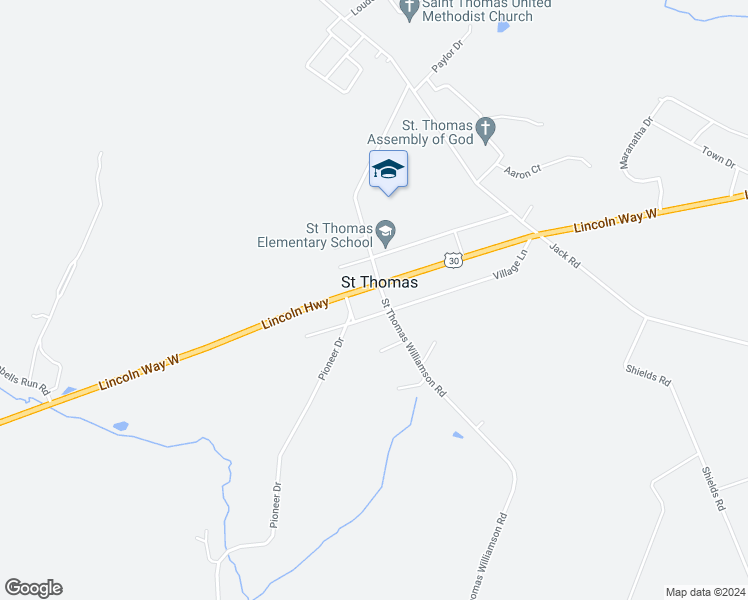 map of restaurants, bars, coffee shops, grocery stores, and more near 137 Saint Thomas Williamson Road in Saint Thomas