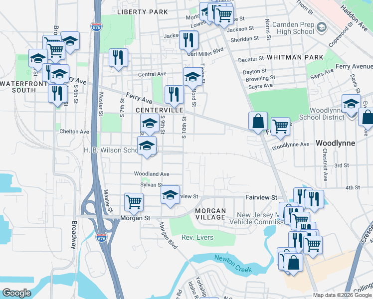 map of restaurants, bars, coffee shops, grocery stores, and more near 1008 Bulson Street in Camden