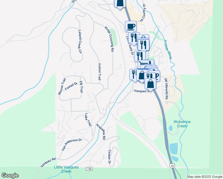 map of restaurants, bars, coffee shops, grocery stores, and more near 532 Kings Crossing in Winter Park