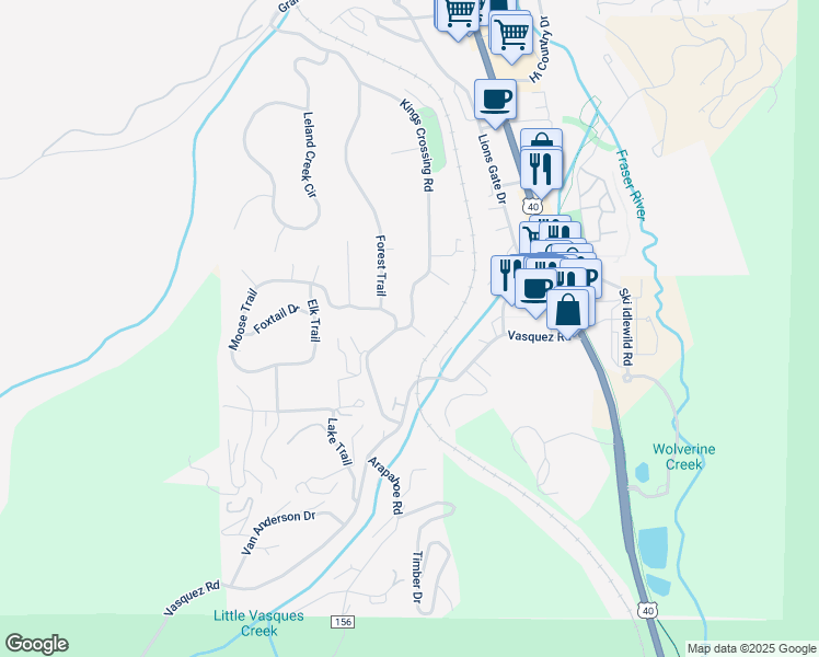map of restaurants, bars, coffee shops, grocery stores, and more near 532 Kings Crossing Road in Winter Park