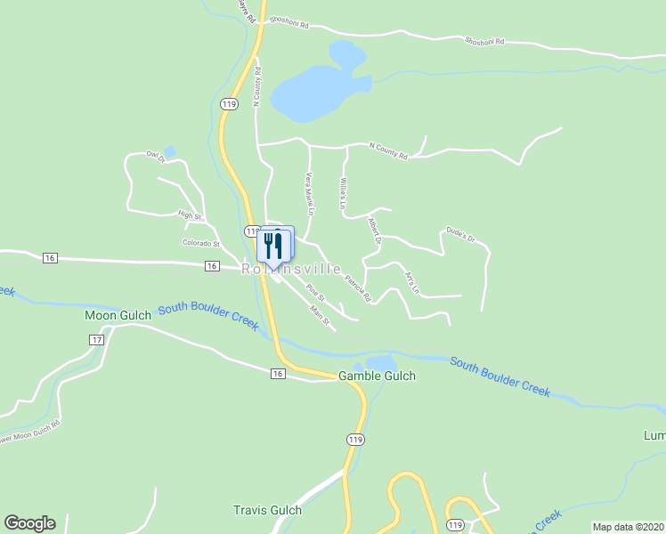 map of restaurants, bars, coffee shops, grocery stores, and more near in Rollinsville