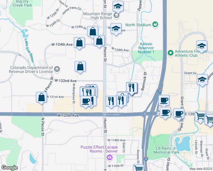 map of restaurants, bars, coffee shops, grocery stores, and more near in Westminster