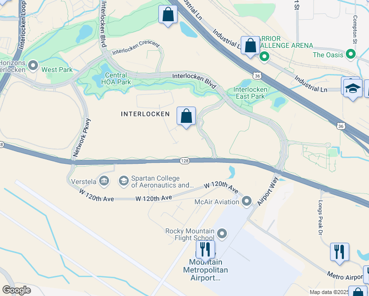 map of restaurants, bars, coffee shops, grocery stores, and more near 1-399 S Technology Ct in Broomfield