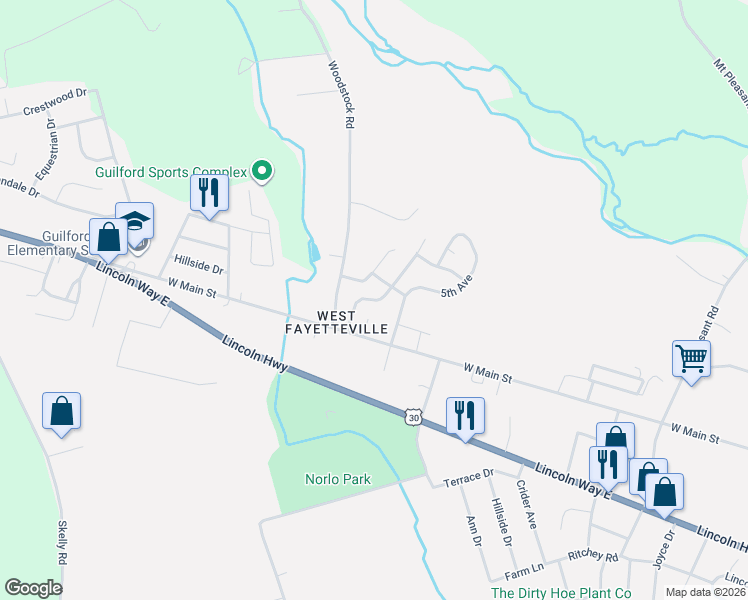 map of restaurants, bars, coffee shops, grocery stores, and more near 324 Houser Avenue in Fayetteville