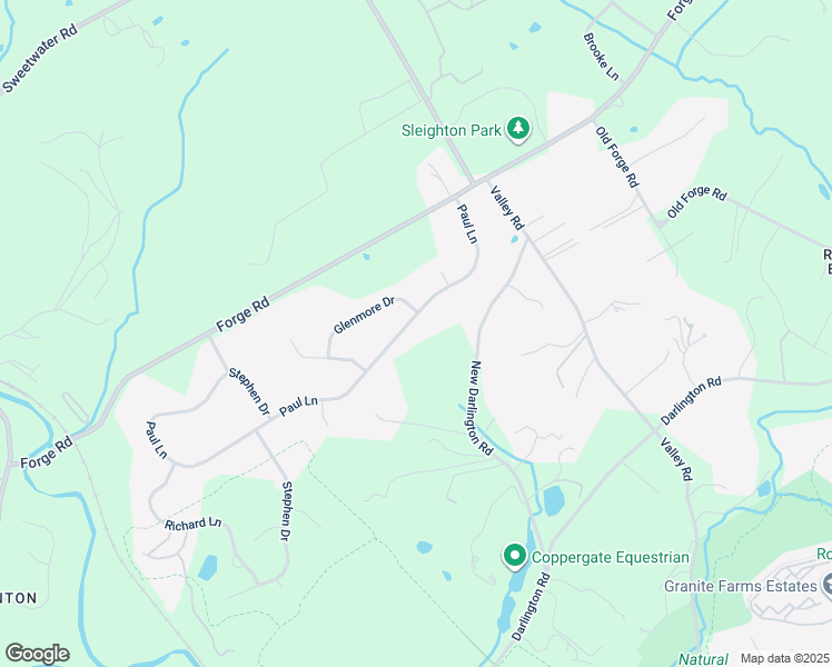 map of restaurants, bars, coffee shops, grocery stores, and more near 49 Paul Lane in Glen Mills