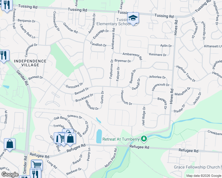 map of restaurants, bars, coffee shops, grocery stores, and more near 6993 Bennell Dr in Reynoldsburg