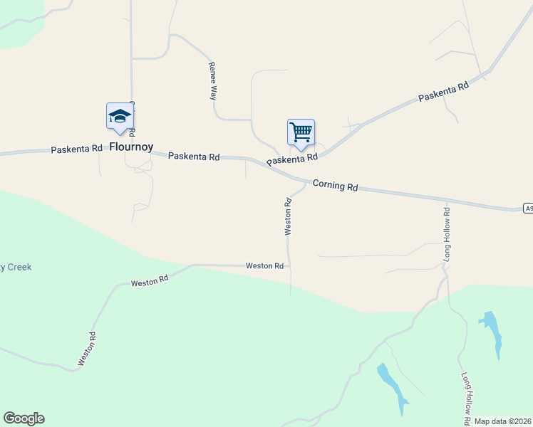 map of restaurants, bars, coffee shops, grocery stores, and more near 14578-15846 Weston Road in Flournoy