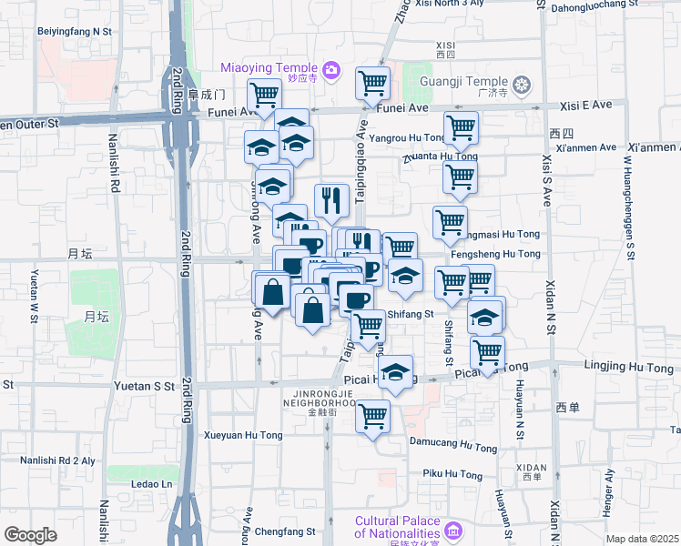 map of restaurants, bars, coffee shops, grocery stores, and more near in 