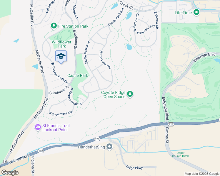 map of restaurants, bars, coffee shops, grocery stores, and more near 1048 Huron Peak Avenue in Superior