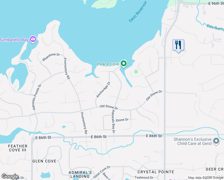 map of restaurants, bars, coffee shops, grocery stores, and more near 12351 Seaway Circle in Indianapolis