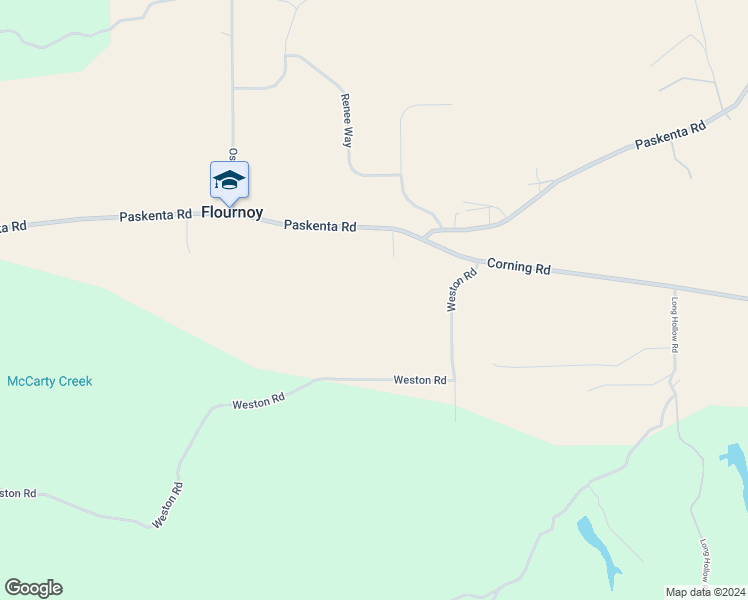 map of restaurants, bars, coffee shops, grocery stores, and more near 16043 Paskenta Road in Corning