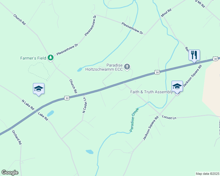 map of restaurants, bars, coffee shops, grocery stores, and more near 6814 Lincoln Highway in Thomasville