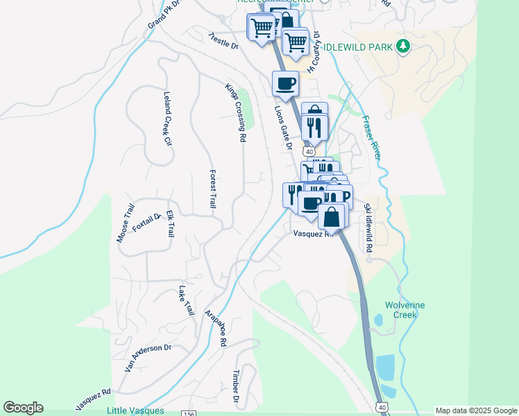 map of restaurants, bars, coffee shops, grocery stores, and more near 470 Kings Crossing Road in Winter Park