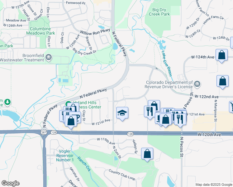 map of restaurants, bars, coffee shops, grocery stores, and more near in Westminster