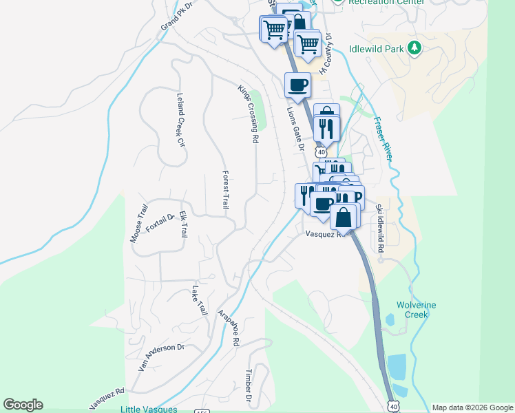 map of restaurants, bars, coffee shops, grocery stores, and more near 470 Kings Crossing Road in Winter Park